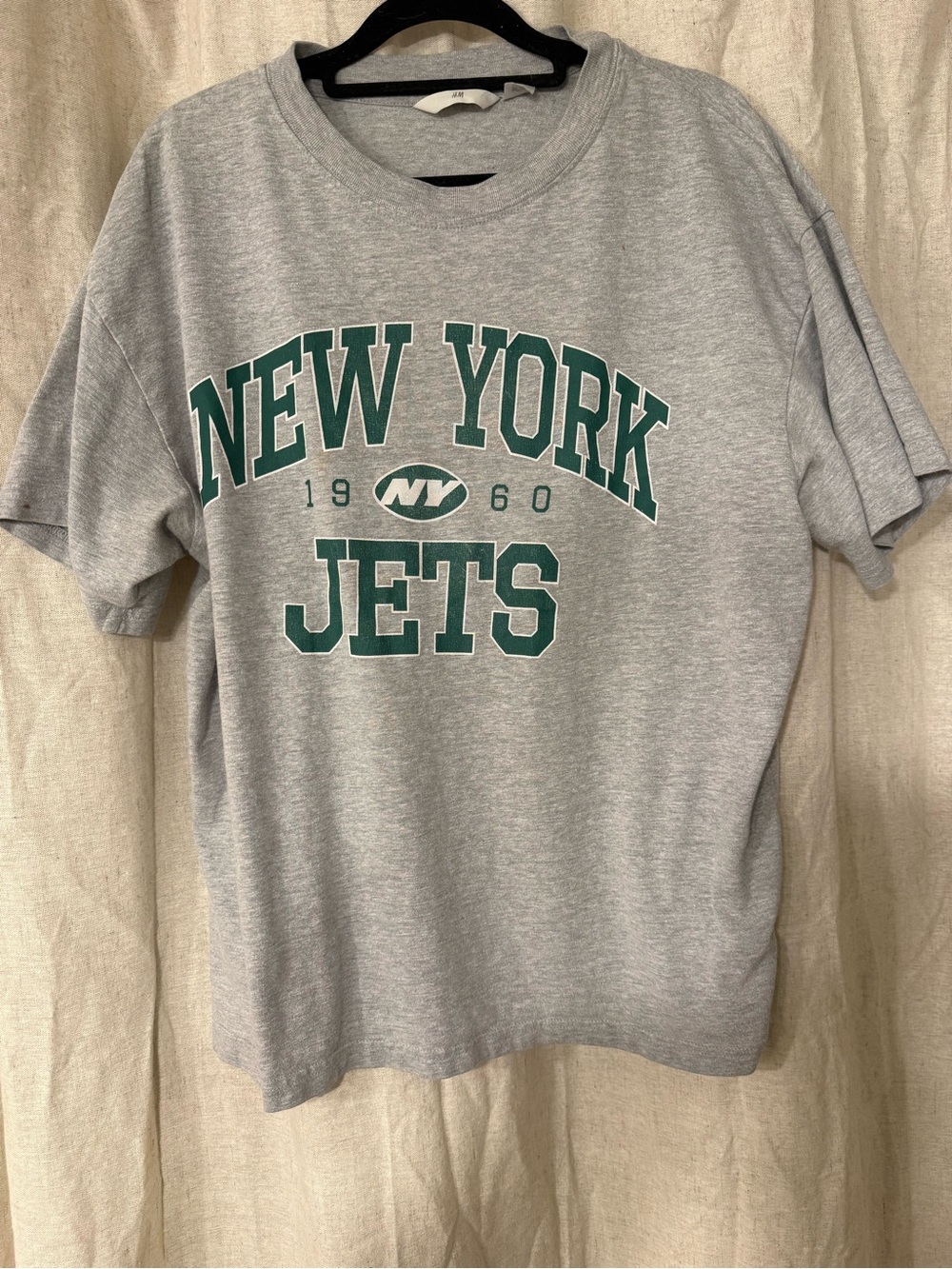 H&M Gray Tee with Dark Green Block Lettering